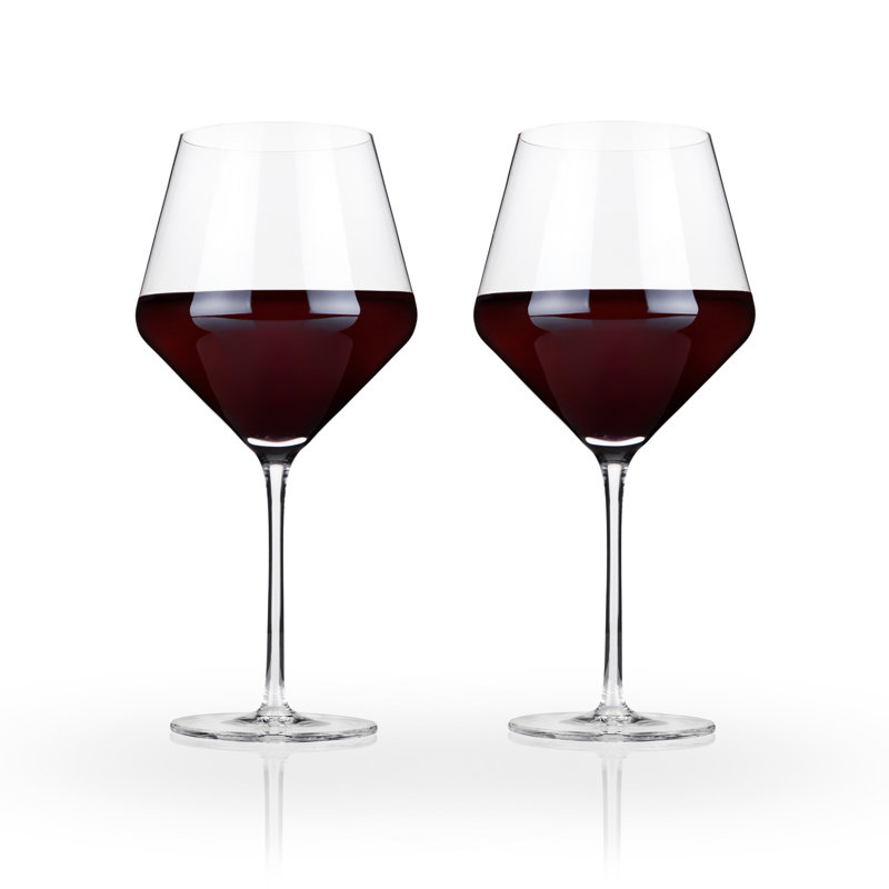 Raye Angled Crystal Burgundy Glasses