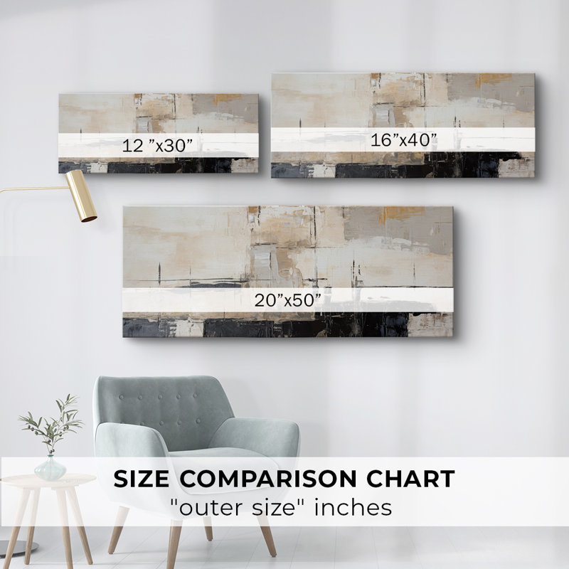 Toile tendue avec châssis abstrait Series # XXII-Large, H 20 po x l 50 po