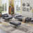 Upholstered 61.42 " L-Shaped Sofa Bed