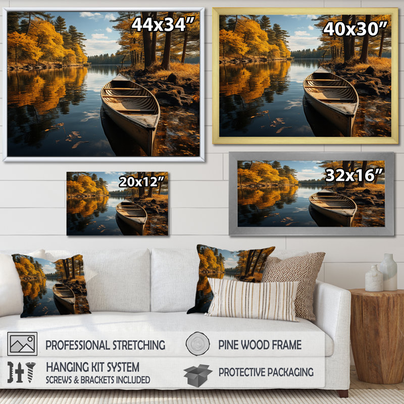 Canada River Rhapsody III sur toile, Cadre flottant noir, H 24 po x l 32 po x P 1 po