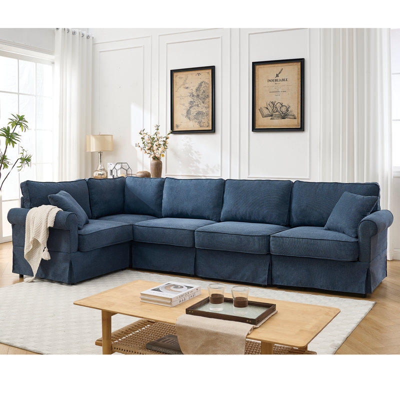 Modular Sectional Sofa Set, Dark Blue