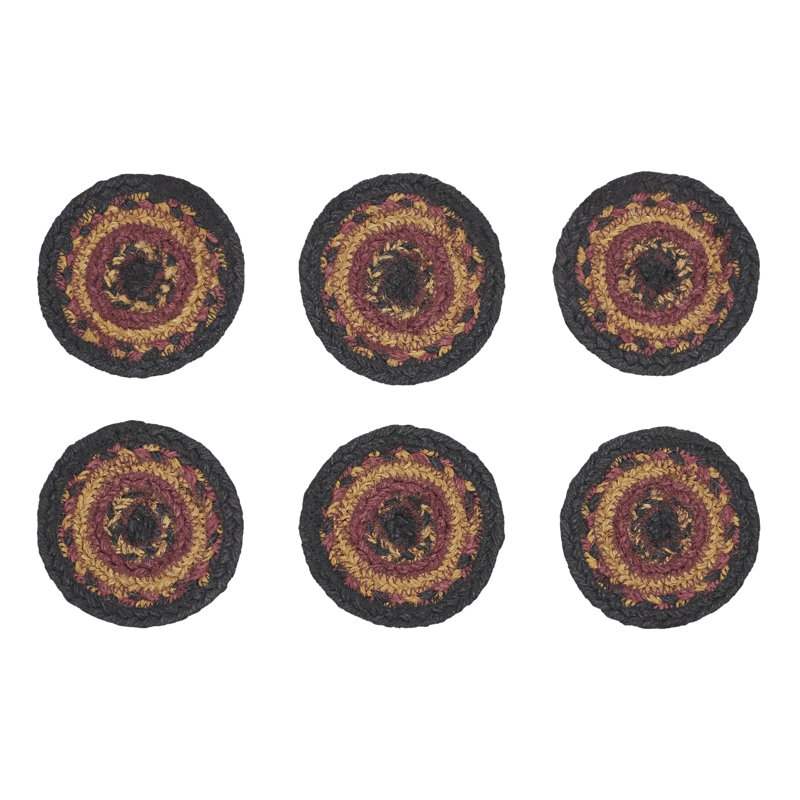 Jute Round 6 Piece Coaster Set