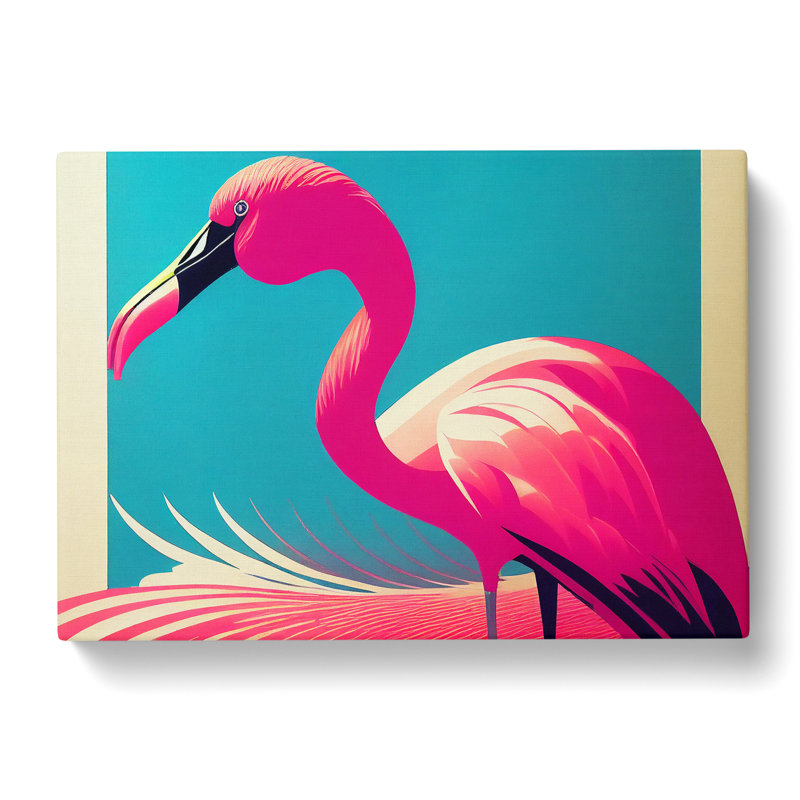 Delightful Flamingo - Wrapped Canvas, 35cm H x 50cm W x 3cm D