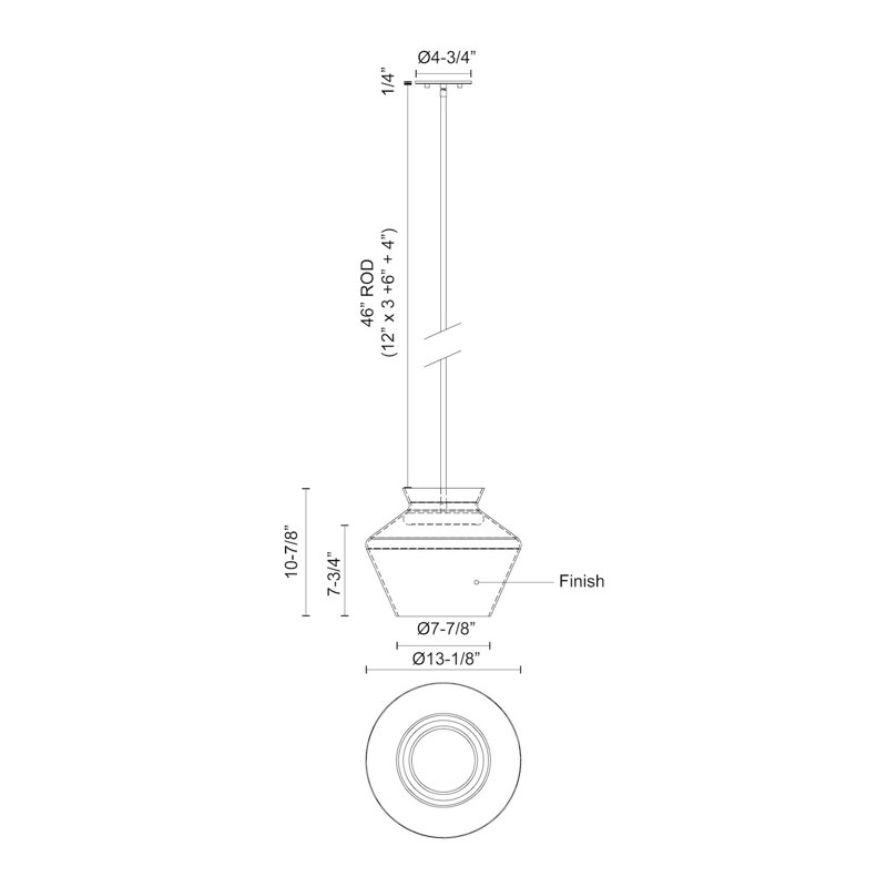 1 - Light LED Pendant, Smoked