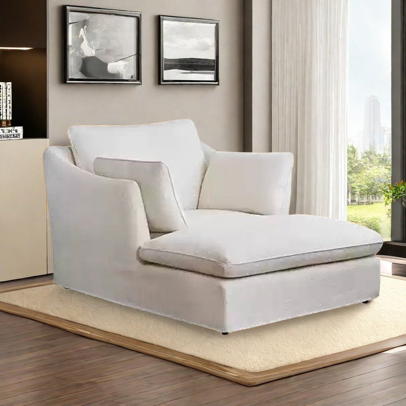 Chaise en bois massif Fashion, Blanc cassé / blanc