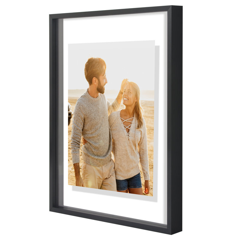 Rickesha Floating Aluminum & Plexiglass Picture Frame, 11" x 14"