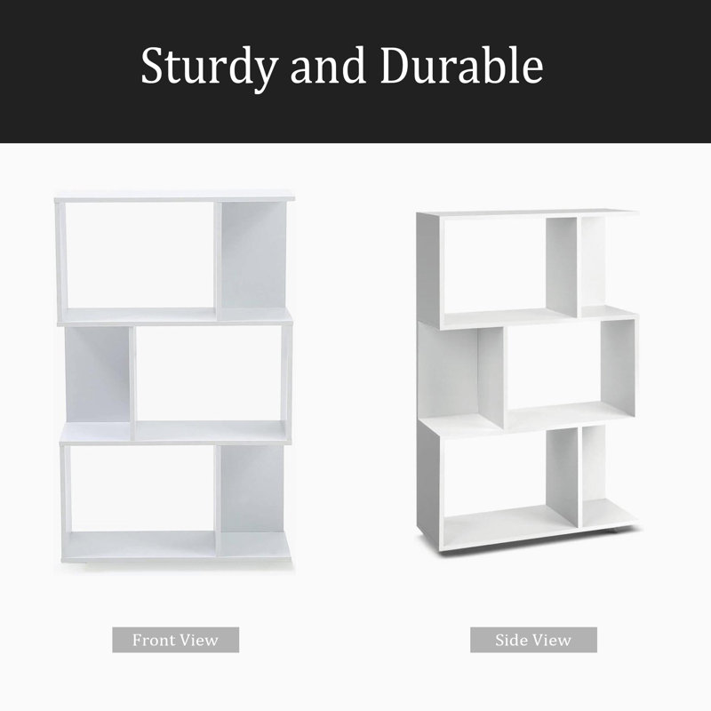 White Three-Layer Simple Household Bookshelf