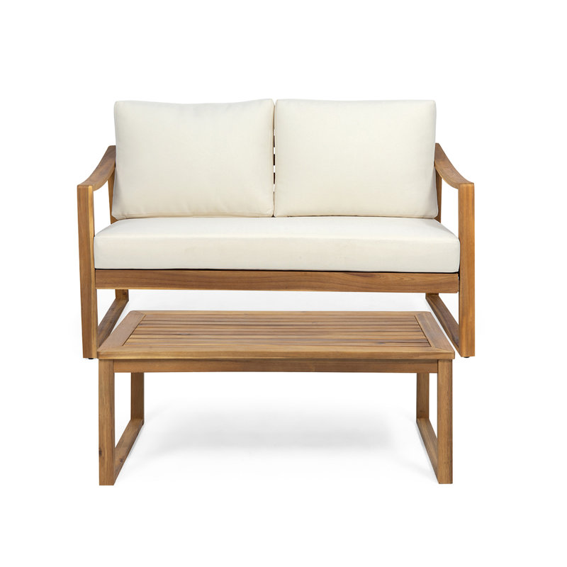 Table basse et causeuse Samwell, Beige, Brown