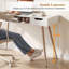 Bureau d'ordinateur avec tiroirs, compartiment de rangement ouvert pour petits espaces, bureau blanc-131263201