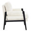 Fauteuil moderne en chenille avec coussin, structure en bois noir, dossier amovible, siège d'une hauteur de 19 po, chaise rembourrée en bois blanc, coussin réglable,