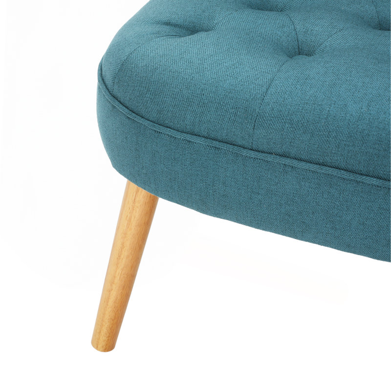 Chaise capitonnée confortable et élégante pour toute pièce, idéale pour la détente et la décoration, Tissu sarcelle