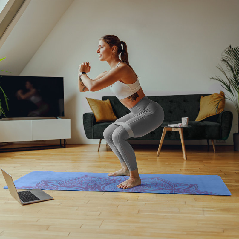 Tapis de yoga avec sangle et tapis antidérapant antidérapant Rad Sportz, Bleu