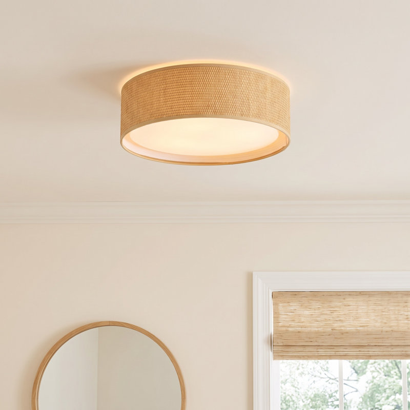 Jessalyn LED Flush Mount, Grass Cloth