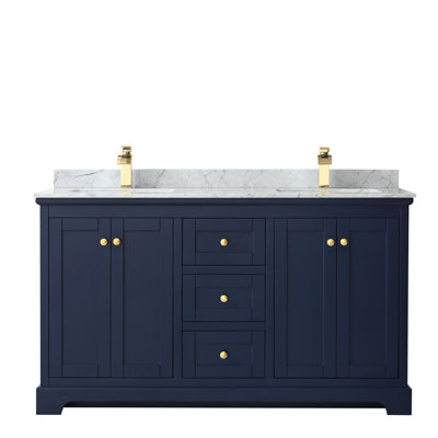 Avery 60'' Double Bathroom Vanity with Stone Top