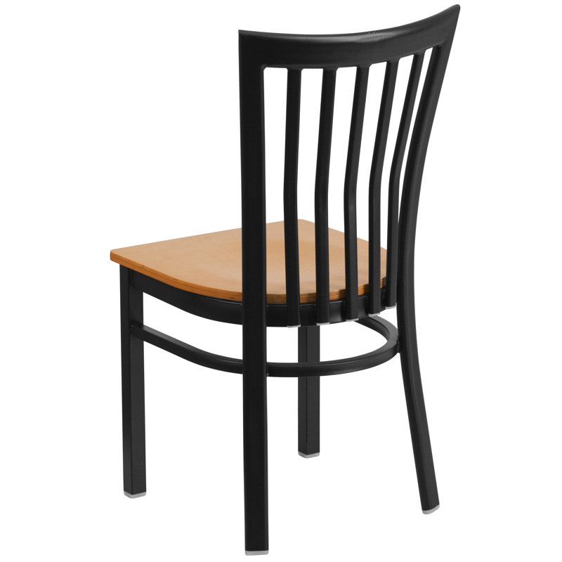 Jophy School House Back Metal Restaurant Chair, Natural
