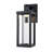 Latitude Run® Bertsche LED Outdoor Wall Sconce in Powder Coated Black with Clear Glass Shade