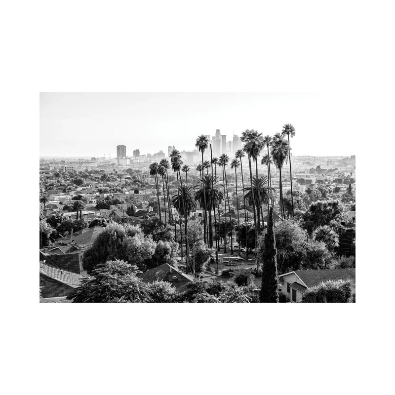 The Los Angeles Skyline 1 Piece Wrapped Canvas Wall Art, 101.6 cm H x 66.04 cm W x 1.91 cm D