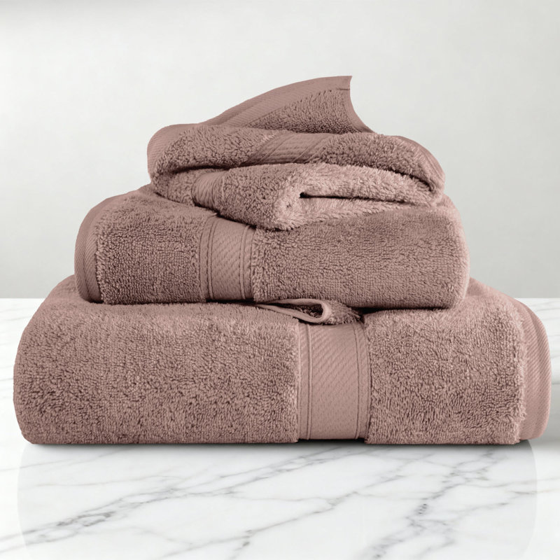 Ensemble de serviettes de bain luxueuse en coton égyptien de qualité très absorbant Scotia , Mauve estompé