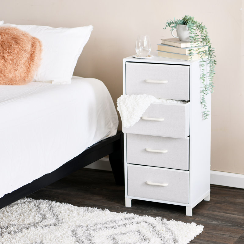 Commode 4 tiroirs l 16 po Casiano, Blanc