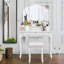 Ensemble de coiffeuse avec tabouret et miroir Konecczny-29206480