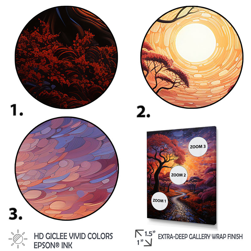 Dakyra Sunset Sunset Reverie Pointillism I - impression, H 20 po x l 12 po x P 1 po, Cadre flottant doré