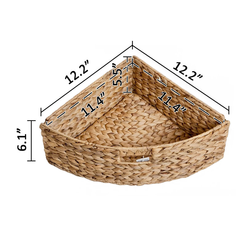 Armoire de rangement à 3 niveaux avec 3 paniers en osier, Sarcelle