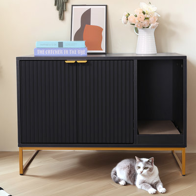 Enceinte de litière 32 po noire moderne