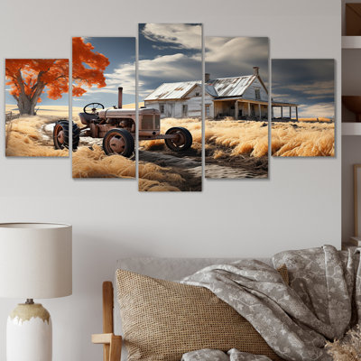 "Farmhouse Tractor", reproduction sur toile 5 pièces