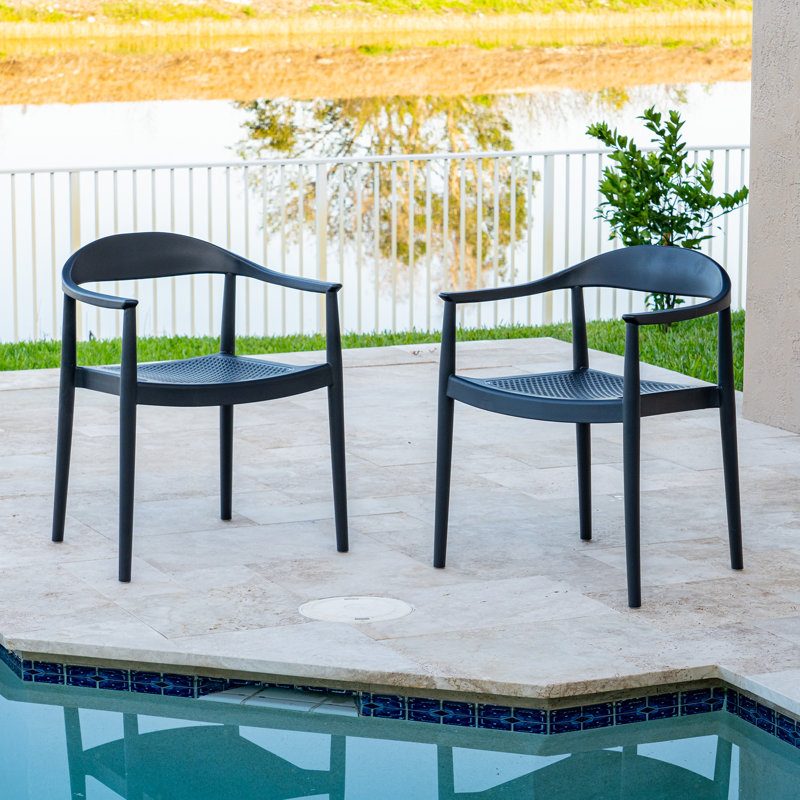 Fauteuil de terrasse empilable, gris