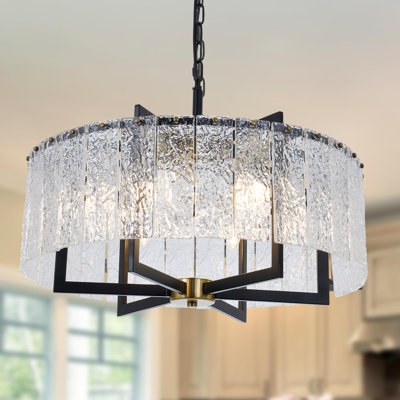 6 - Light Dimmable Kitchen Island Drum Chandelier