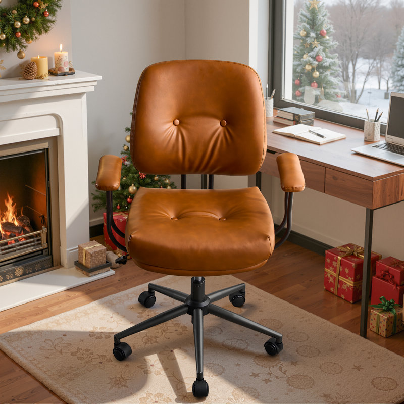 Large Size Ergonomic Executive Office Chair -Adjustable Gas Lift Swivel, Orange