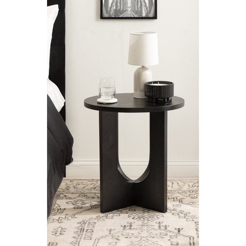 Table d'appoint ovale en bois, Noir