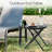 Folding Patio Side Table with Tempered Glass Tabletop
