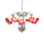 Lustre 12 lumières l 24 po rose / blanc Tiffany Pond