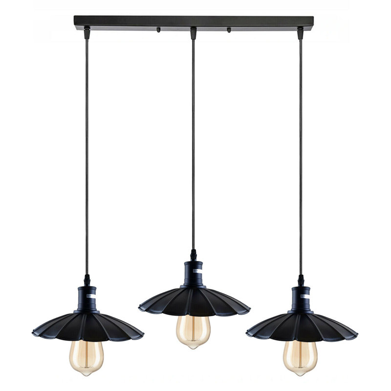 Pablo 3 - Light Black Kitchen Island Pendant, Black