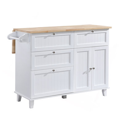 Farmhouse Kitchen Island Set with Drop Leaf and 2 Seatings,Dining Table Set with Storage Cabinet, Drawers and Towel Rack by Lark Manor