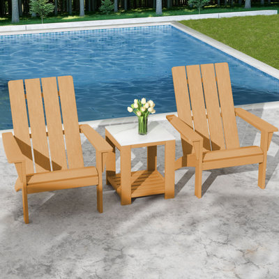 Danese 3-Piece All-Weather HDPE Adirondack Chair With Side Table