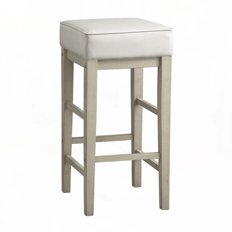 Ensemble de tabourets de bar rembourrés en similicuir sans dossier, Tabouret de bar (siège d'une hauteur de 30,5 po), Gris