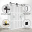 3 portes de grange pliantes en verre givré à 3 portes doubles avec ensemble de quincaillerie d'installation 84 po-98417972
