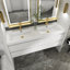 Meuble-lavabo double 60 po avec plateau en résine Zye-1284370122