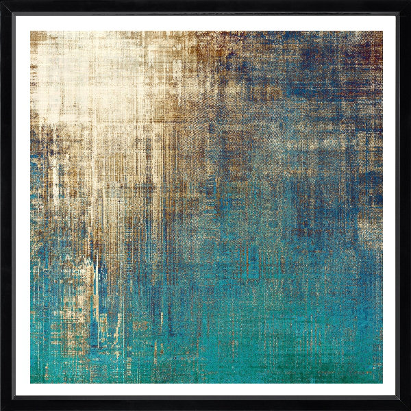 Textured Abstract 2 - Single Picture Frame Print, 205.74 cm H x 205.74 cm W, Gloss Black