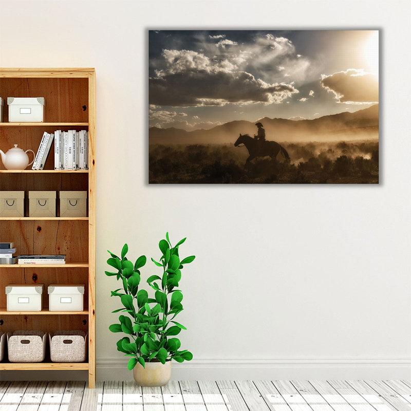 «Cowboy By Day and Night I», reproduction d'art sur toile, H 24 po x l 36 po