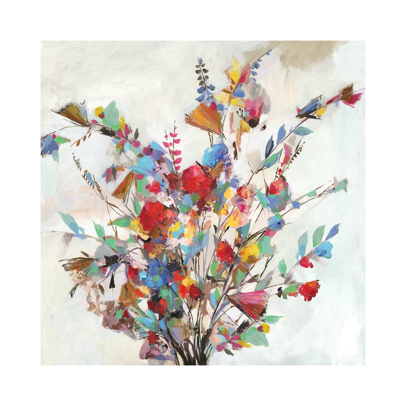 "Spring bouquet" par Allison Pearce, reproduction d’art, H 26 po x l 26 po x P 1,5 po, Toile tendue, Pas de tapis
