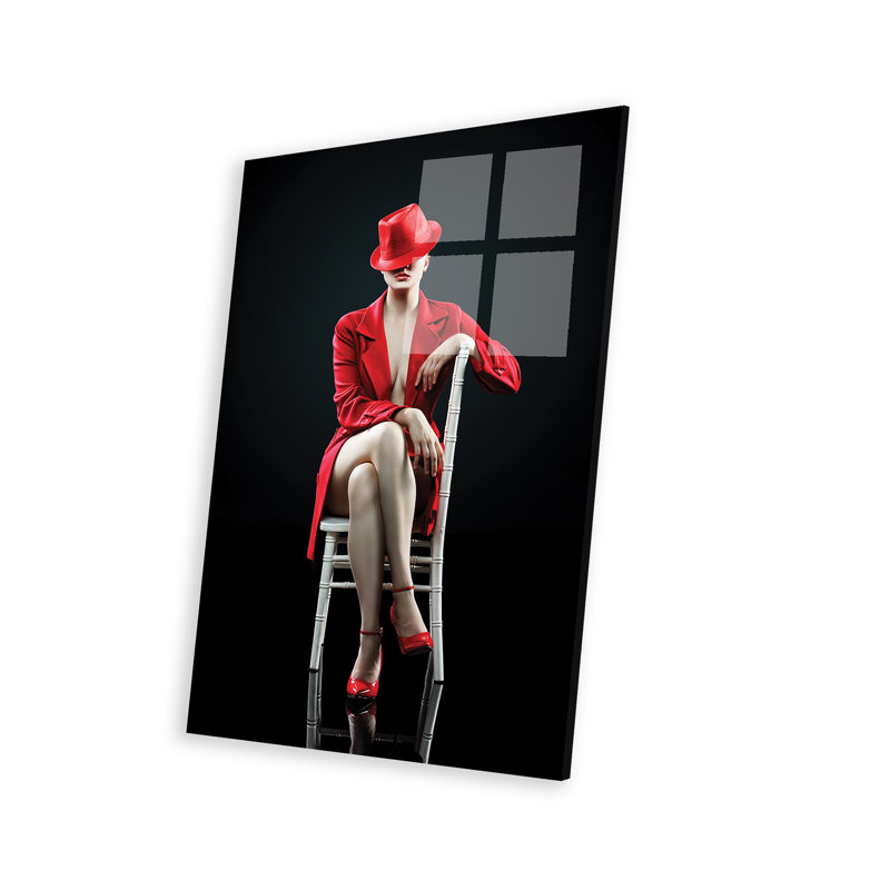 «Harod femme en rouge sur plastique / acrylique» par Johan Swanepoel, impression