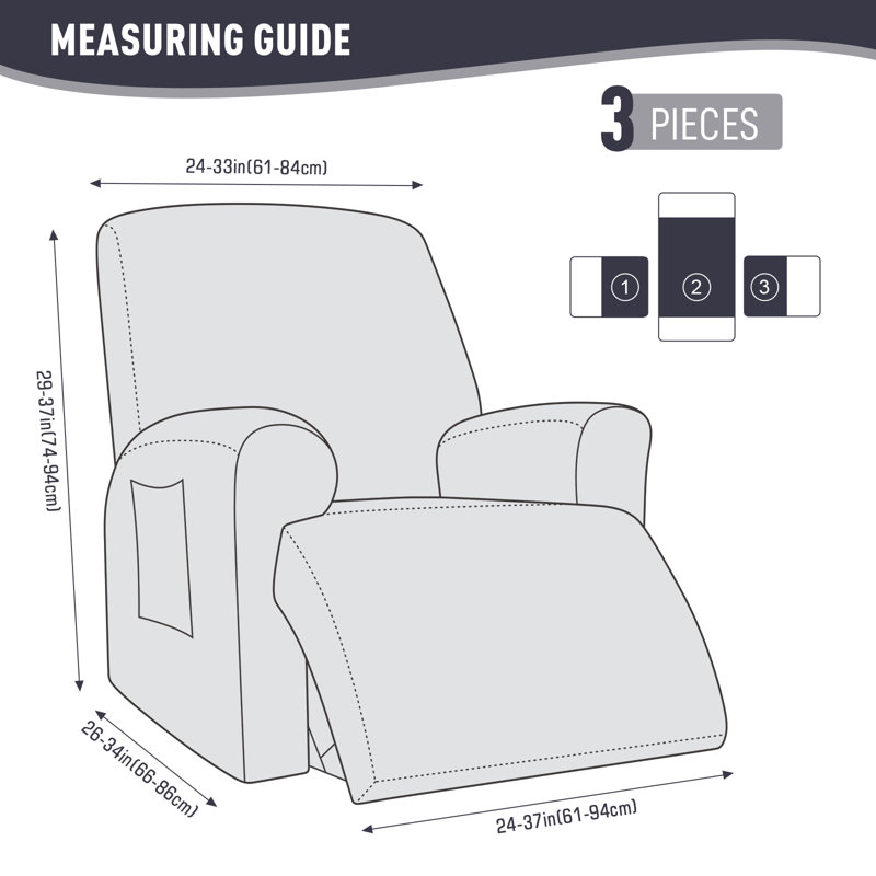 Housse pour fauteuil inclinable avec poches Wald, Gris