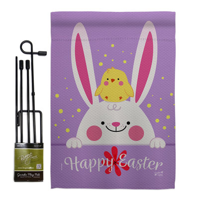 Ensemble de drapeaux en polyester 18 x 13 po Bunny and Chick