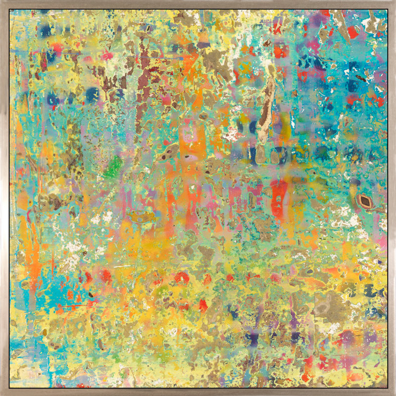 5 Below Sunrise Painting, Silver Framed, 36" H x 36" W