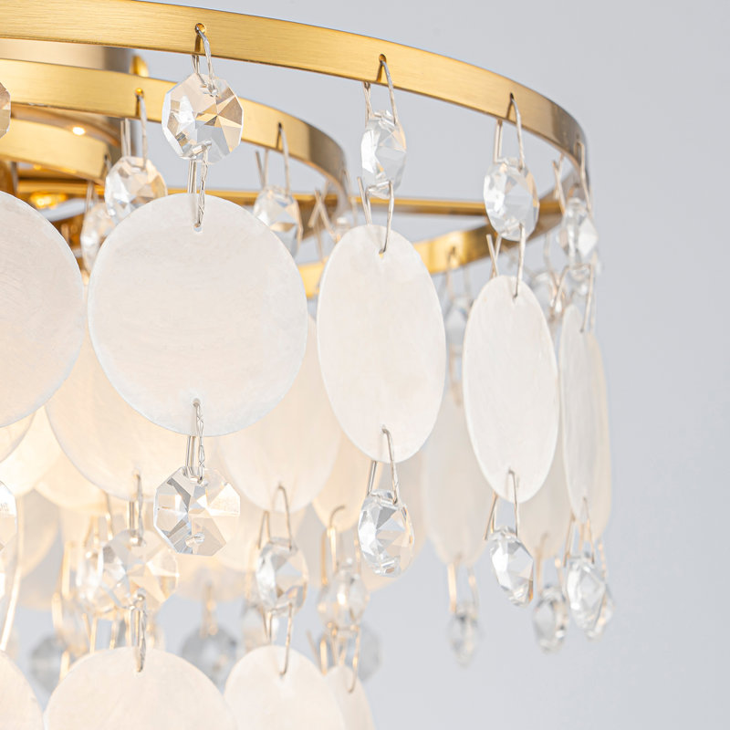 Plafonnier encastré 3 lumières, Doré