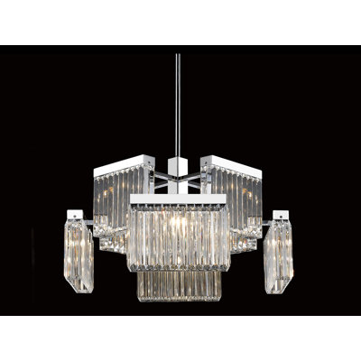 Lustre linéaire 8 lumières spoutnik modern Heckson