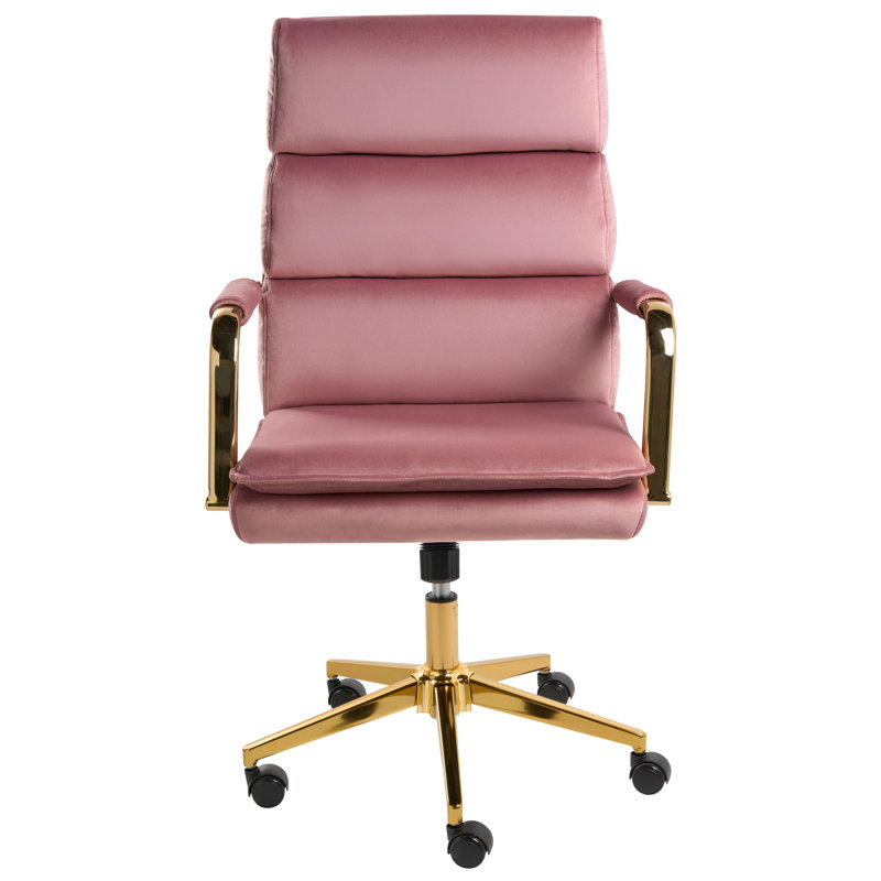 Canora Grey Velvet Office Chair, Pink